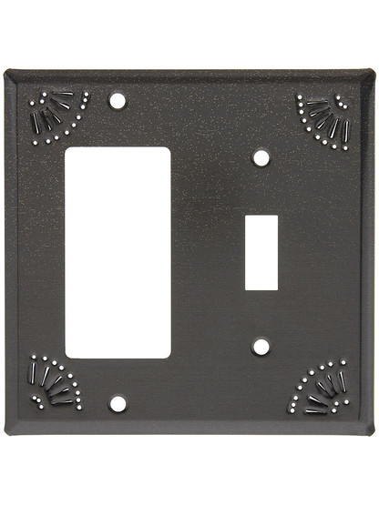 Pierced Country Tin GFI/Toggle Combo Plate in Country Tin.